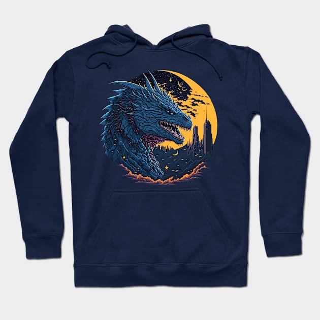 Godzilla King of the Monsters at Night Time Hoodie by ElMass